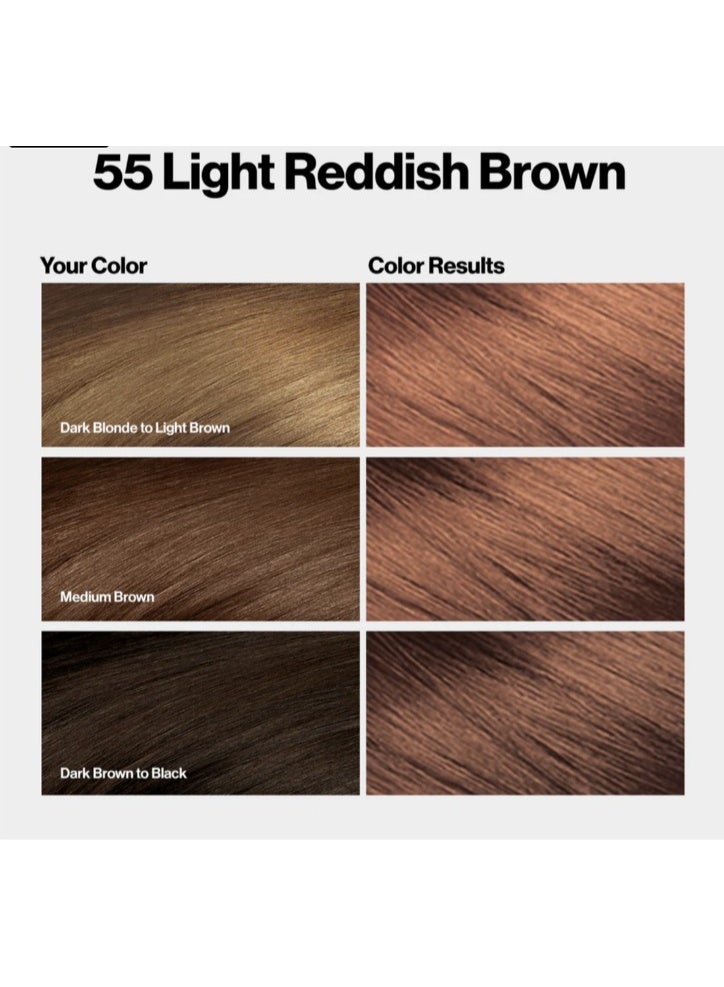 Revlon ColorSilk Permanent Hair Color – Shade #55 Light Reddish Brown - Image 3